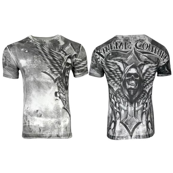 Xtreme Couture by Affliction Men's T-Shirt Last Scream Skull Biker S-5XL - Picture 2 of 7